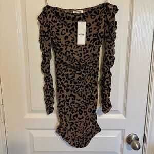 Leopard Print Off-Shoulder Dress